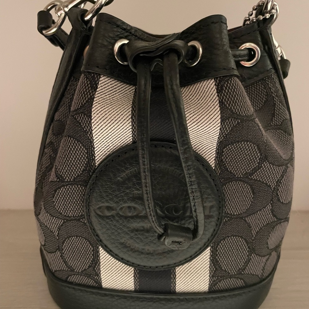 Coach Black and White Mini Bucket Bag